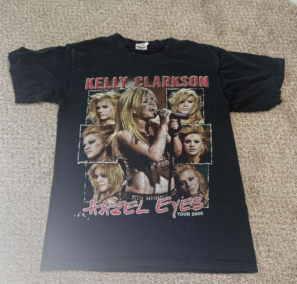 Vintage Kelly Clarkson Hazel Eyes Tour 2005 Black T-shirt Size S